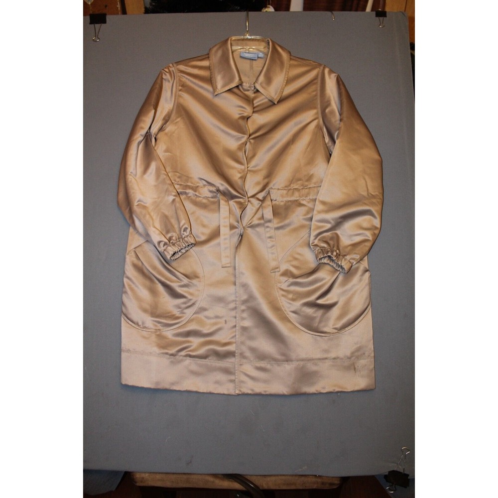 Simply Vera Vera Wang Evening Coat tan size medium buttons and waist belt